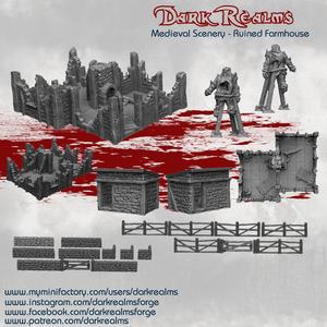 Dark Realms Medieval Scenery - Ruined Farmhouse