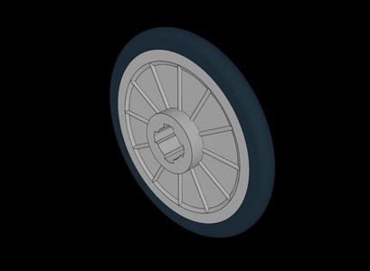 Lego Compatible (24314p01.dat) Wheel  2 x 21 with Wheel Pin Hole with Integral Tyre