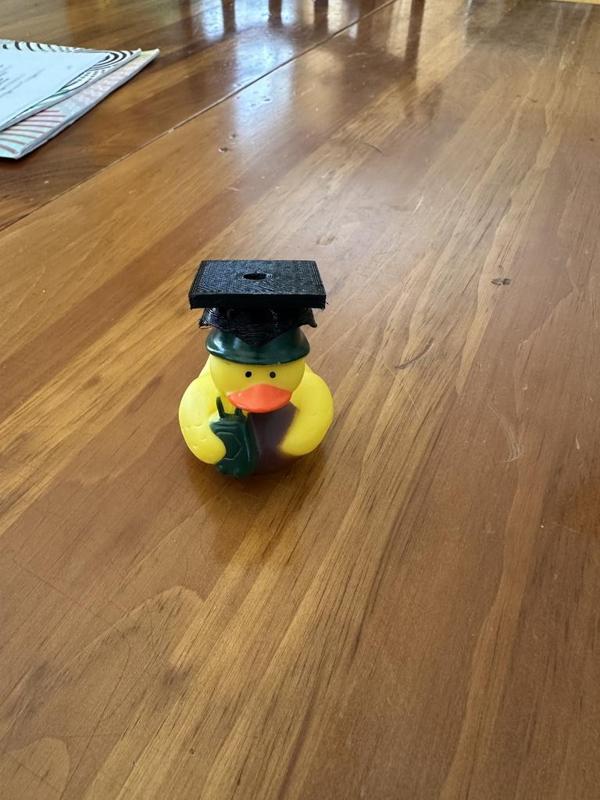 Graduation cap for 2 inch rubber duck