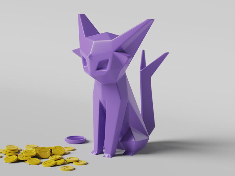 Low-poly Espeon - Piggy Bank