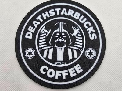 DeathStarbucks Coffee Coaster (95mm)