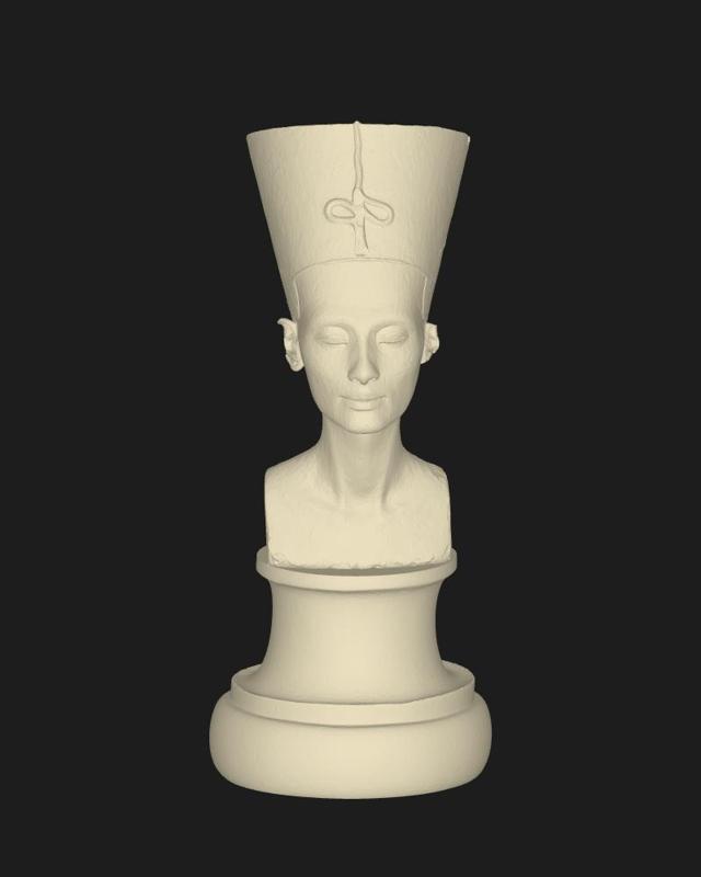 Bust of Queen Nefertiti on a pedestal