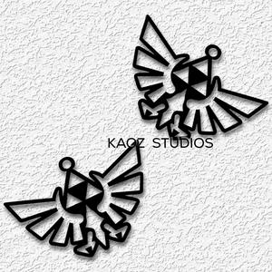 zelda hyrule crest earrings triforce keychain symbol pendant