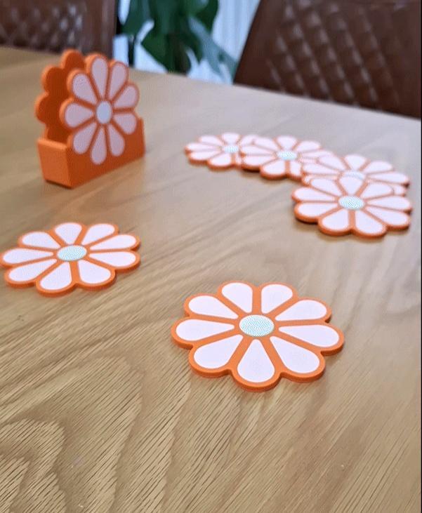 Retro Style Floral Coaster Set