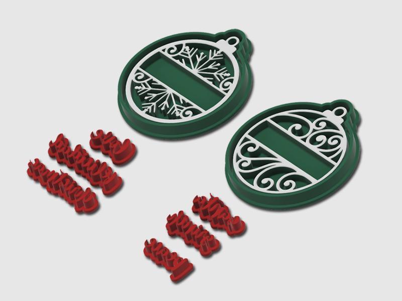 Christmas Ornament Cookie Cutter With Text