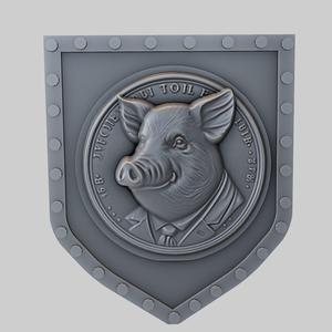 Pig Animal Wall Pig Animal Bust for CNC Router Laser & 3D Printer
