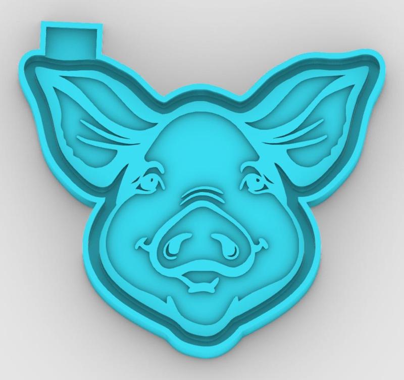 pig 2 - freshie mold - STL for silicone mold