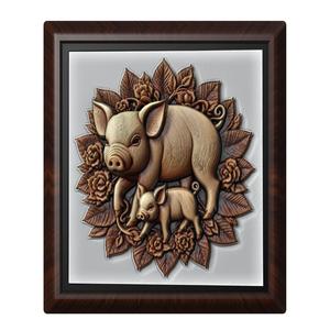 pig animal wall art relief wall decor