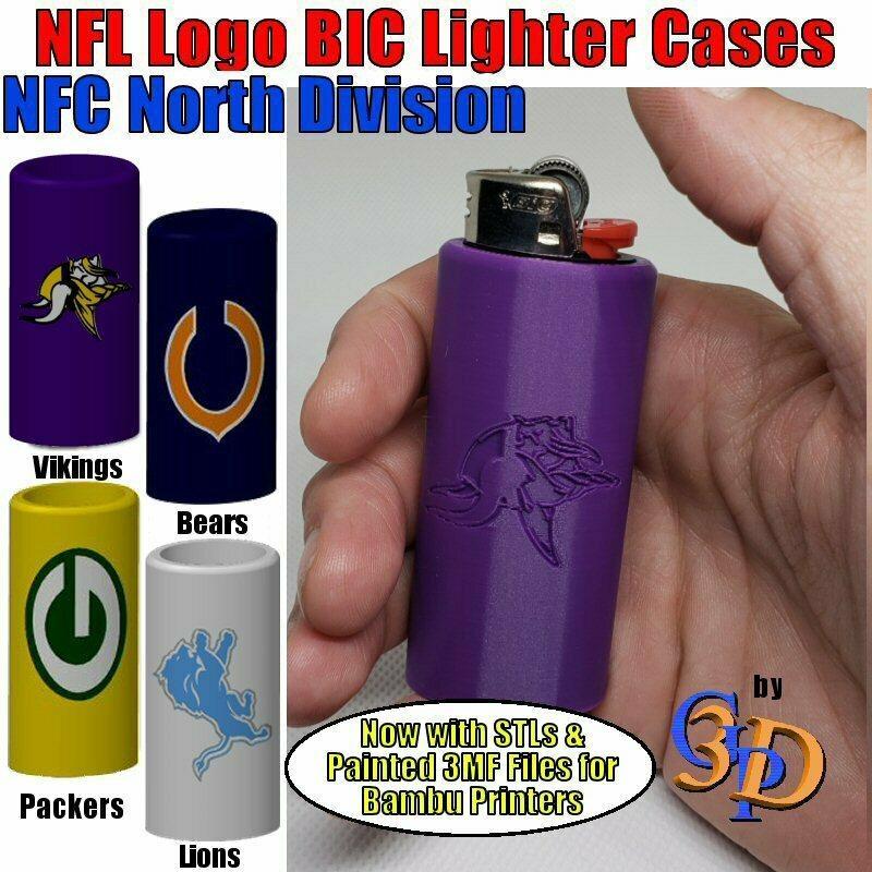 NFL Football Bic Lighter Cases NFC North Division Bears Lions Packers Vikings