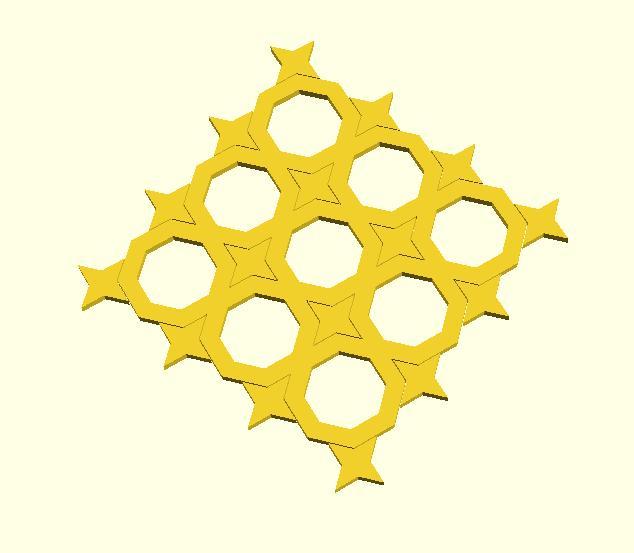 Octagon with Stars (p4m, 2 tiles)