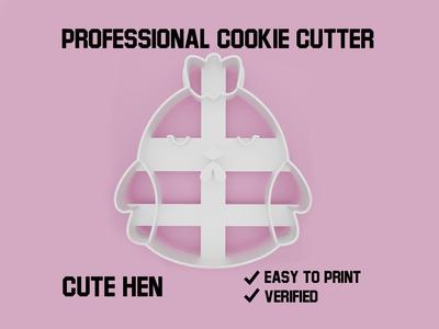 Cute hen cookie cutter