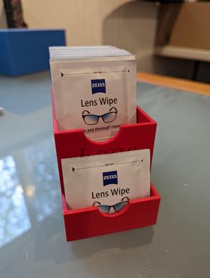 Simple box for storing cleaning wipes for glasses