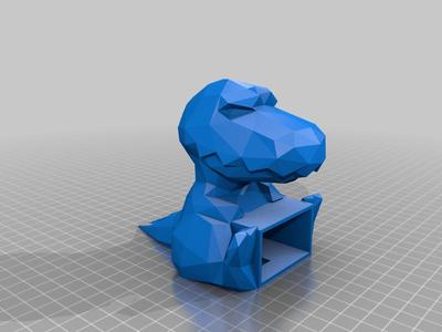 "Low Poly Rex" with display cutout