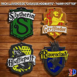 4 HOUSES OF HOGWARTS KEYCHAIN PACK - HARRY POTTER - KEY CHAIN