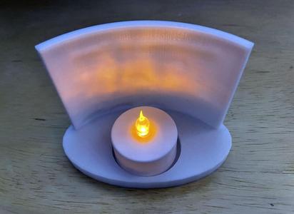 Tealight base for lithophane