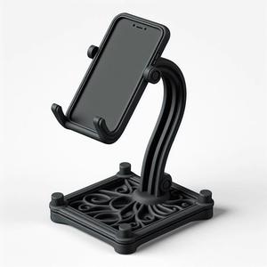 Modern Mobile Phone Holder 3D Print – Sleek Minimalist Design, Functional Desk Stand, Print-in-Place