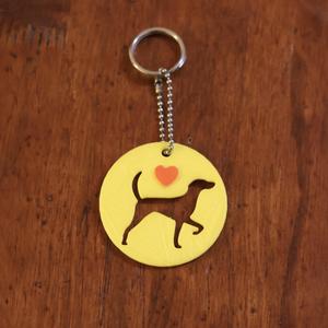 Dog love keychain (print in place).