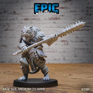 Tiger Folk Samurai Attack ‧ DnD Miniature ‧ Tabletop Miniatures ‧ Gaming Monster ‧ 3D Model ‧ RPG ‧ DnDminis ‧ STL FILE