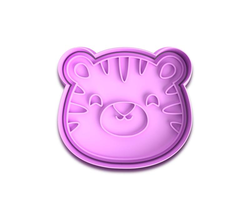 Tiger Face Cookie Cutter and Fondant Stamp