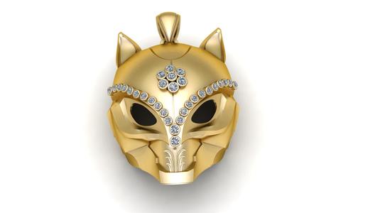 TIGER FACE MASK PENDANT 3D PRINTABLE MODEL