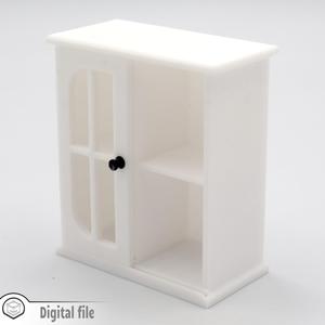 Living room/kitchen cabinet with functional sliding door mono/multi color 3D 3MF file