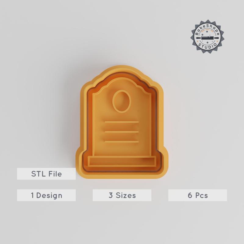 Graveyard Cookie Cutter & Stamp Set, Halloween Theme, 6-Piece Collection, S/M/L Sizes for Fondant