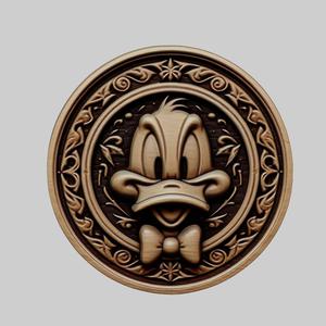 Daffy Duck Cartoon Medallion for CNC Router Laser & 3D Printer