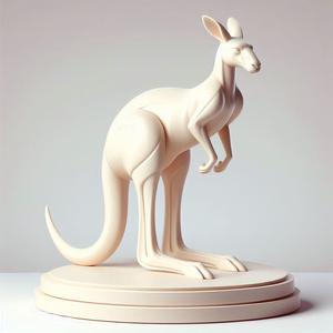 556 Minimalist Kangaroo - Full-Body 3D Model, magic, creature, dinosaur, sculpture, troll, monkey, witch, werewolf, pug, serpent, dragon, dnd, cat, monster hunter, dog, totem, totemic