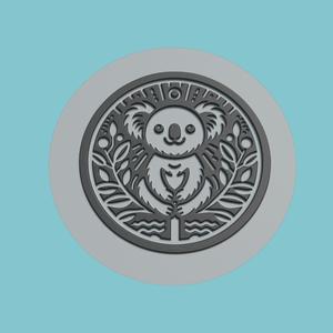 Koala Medallion Koala 3d Print Model