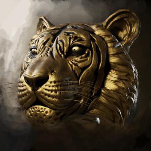 Cool Tiger  Sculpture Bust