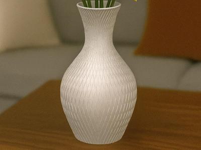 Diamond Pattern Vase with Flowers