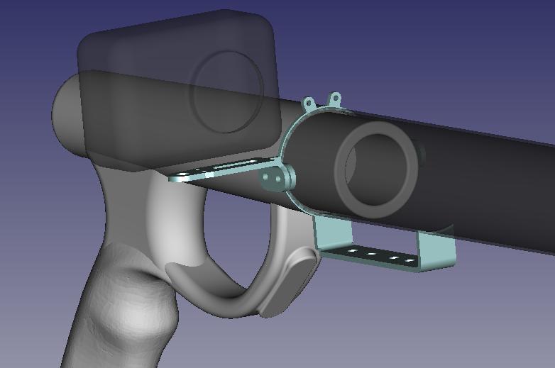Nose Cones and Reel Mount + Action Cam Bracket for Pneumatic Speargun with Ø40 mm Barrel
