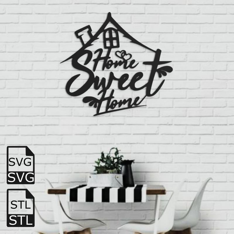 Sweet Home 2D Wall Art STL SVG