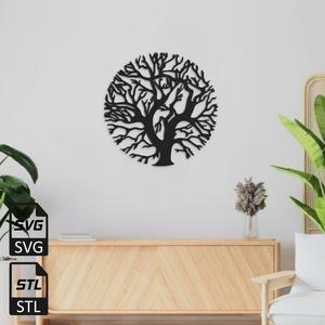 Tree 2D Wall Art STL SVG