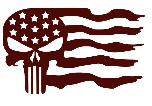 skull USA flag