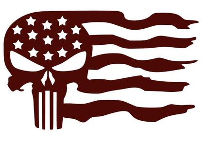 skull USA flag