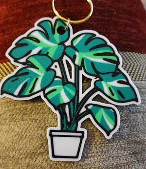 monstera keyring