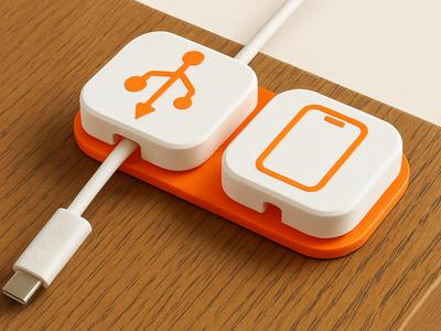 Magnetic Cable Organizer with Connector Holder