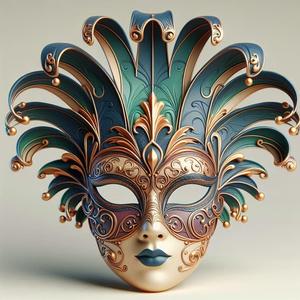 621 Venetian Carnival Mask Color 3D Model, magic, dragon, serpent, mask, gnome, gorgon, venetian carnival, wild, fox, monster, cat, fair, witch, werewolf, horror, beast, snake, troll, skeleton dance