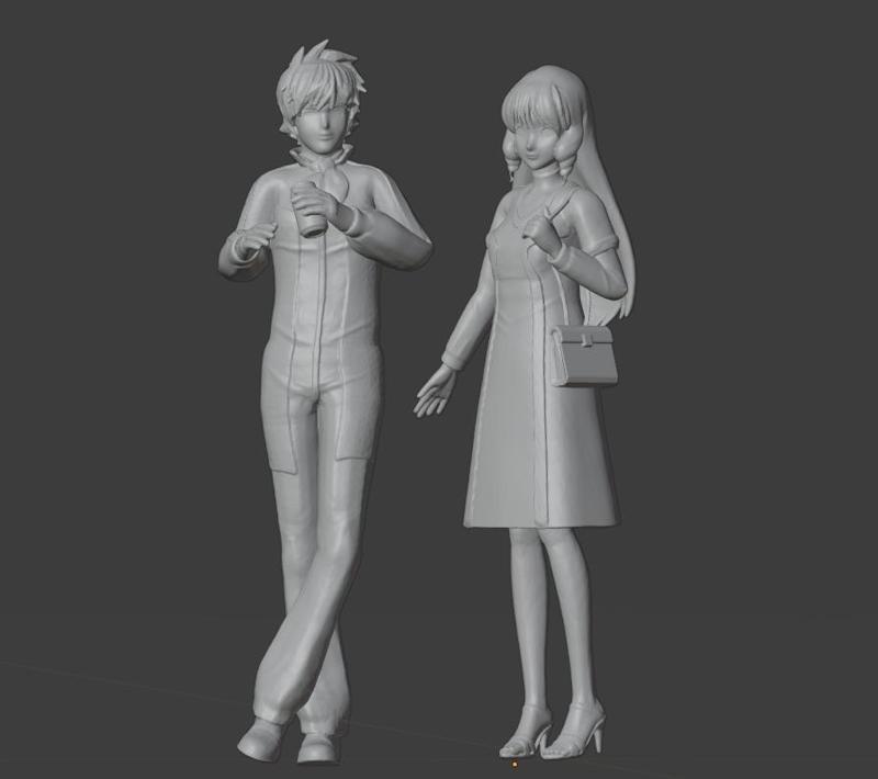 Hikaru Trainer and Minmay Red Dress