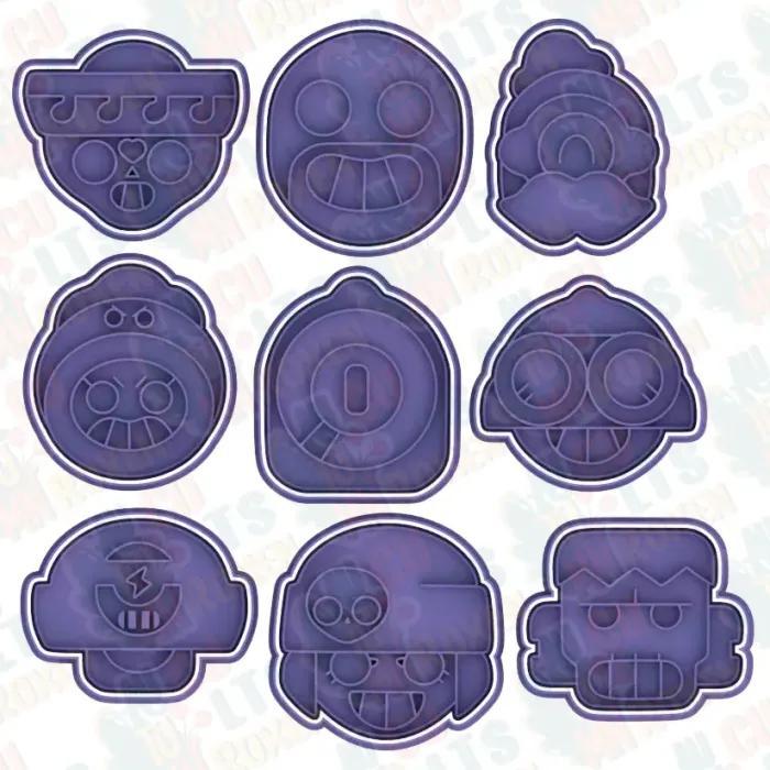 Brawl stars icons cookie cutter set of 9-2