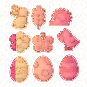 Easter flowers cookie cutter set of 9