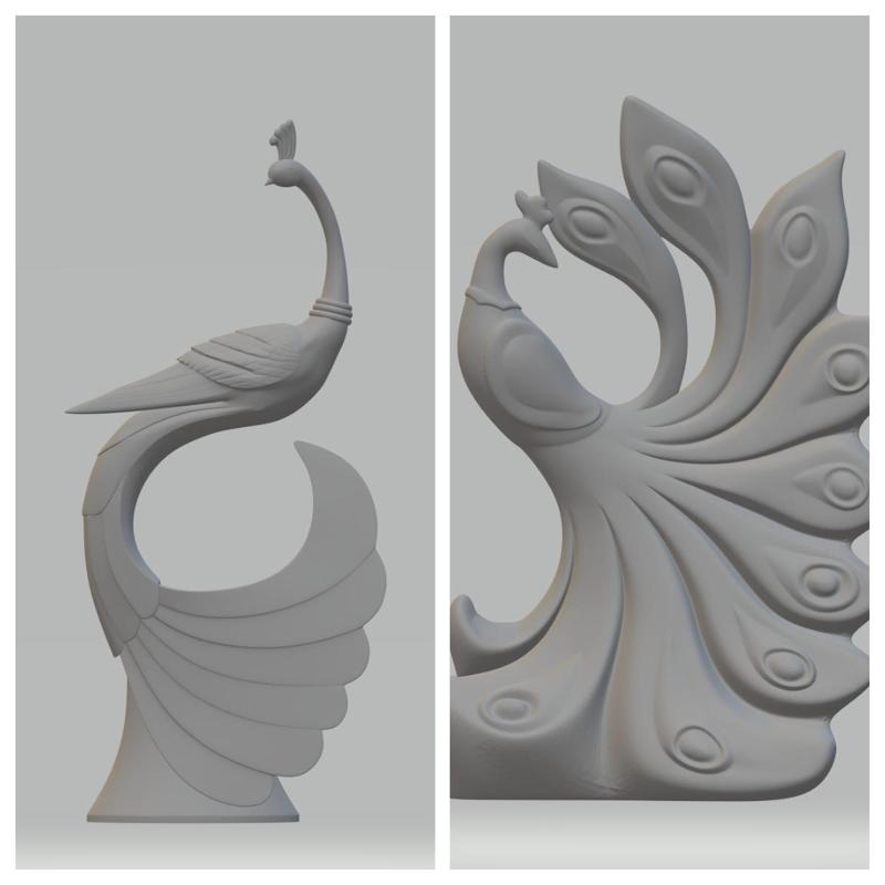 Peacock Ornament 3D Model 3D print model