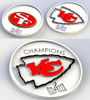 Super Bowl LVIII Kansas City Chiefs Champions vs San Francisco 49ers Coasters