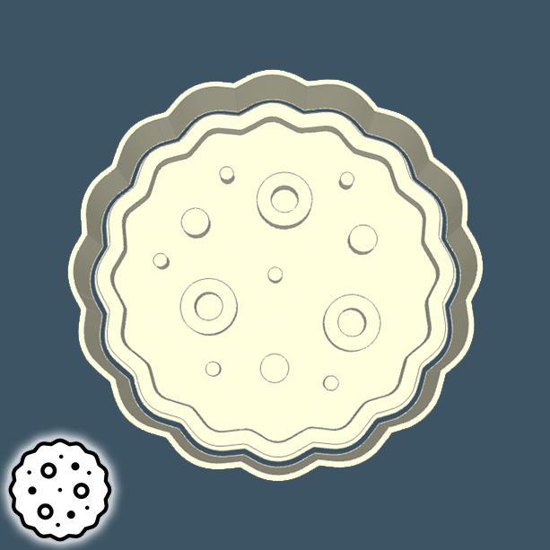 Food & drinks cookie cutters - chocolate chip cookies (style 2)