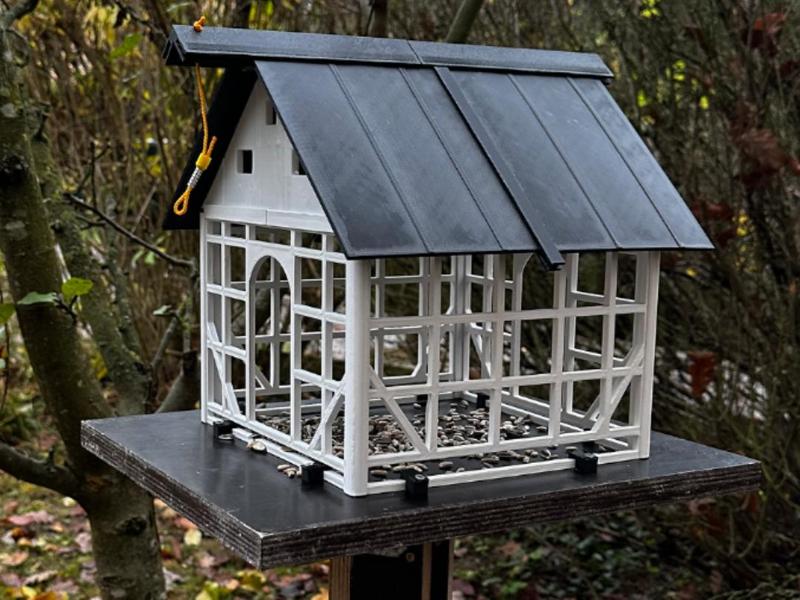 Bird Feeder House Half-Timbered
