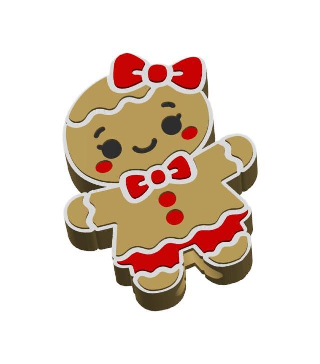 Cute Lil' Gingerbread Girl Straw topper 2 sizes 3MF File included