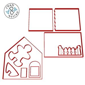 3D Gingerbread House - Cookie Cutter - Fondant - Polymer Clay