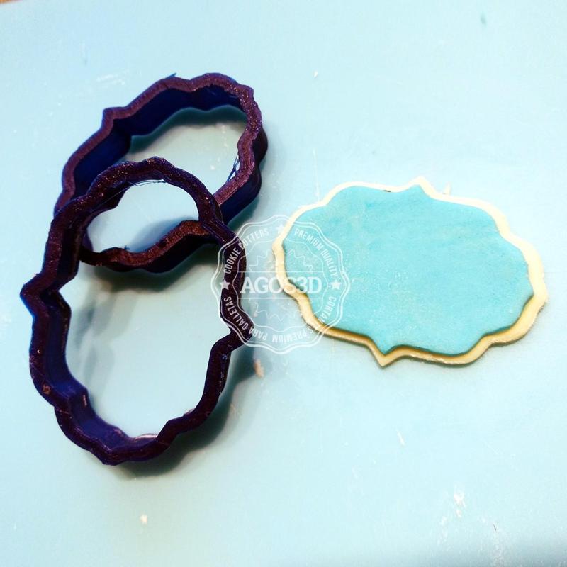 Plaque cookie cutter - cookie cutter or fondant plate - vintage retro