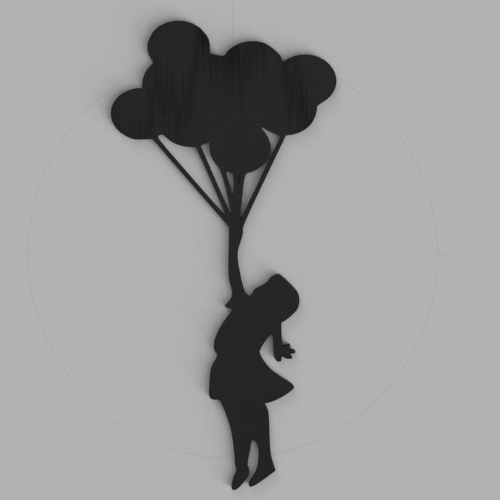 Girl With Balloons Wall Decor